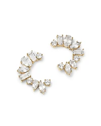 Moon & Meadow 14K Yellow Gold White Topaz Multishape Front Facing Hoop Earrings