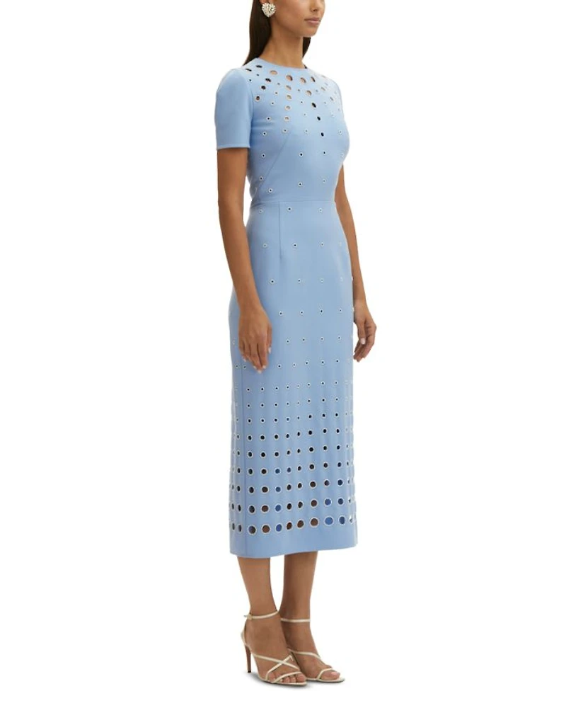 Faux Pearl Eyelet Dress
