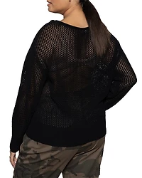 Plus Open Knit Sweater