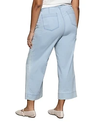 Plus The Marine Cropped Wide Leg Jeans Ultra Pale
