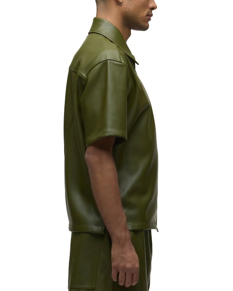 Short Sleeve Zip Front Shirt