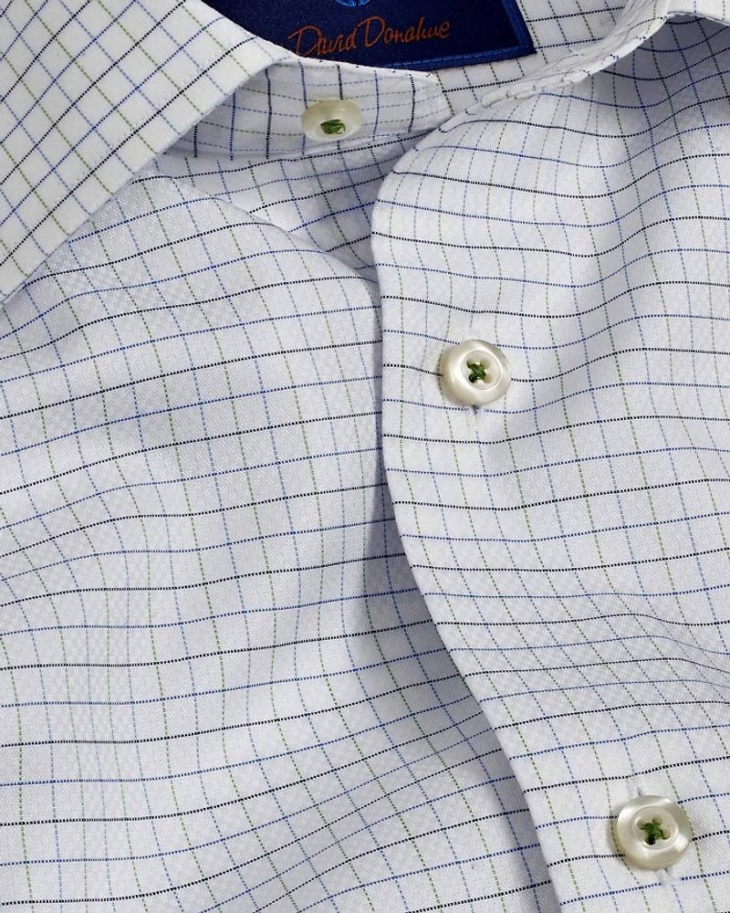 Trim Fit Dobby Tattersall Check Dress Shirt