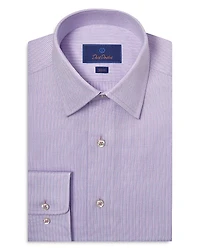 David Donahue Slim Fit Vertical Dobby Dress Shirt
