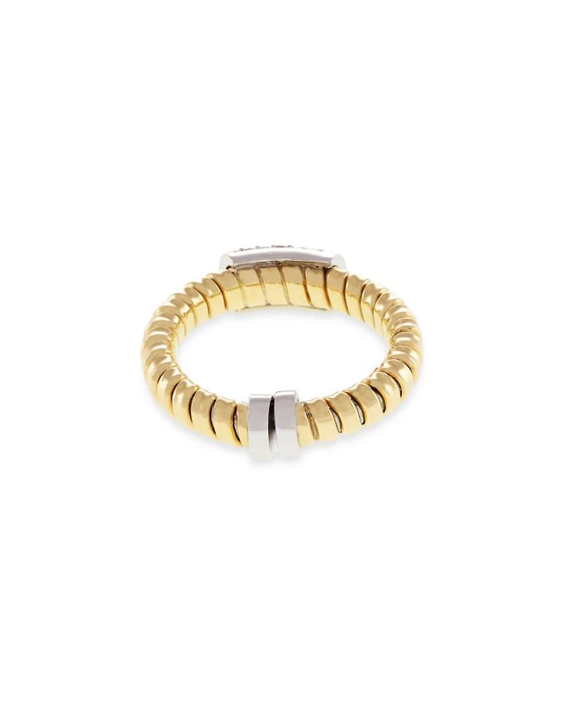 18K Yellow Gold Via Mercanti Tubogas Diamond Pavé Ring
