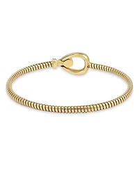 18K Yellow Gold Via Mercanti Tubogas Diamond Accent Bangle Bracelet