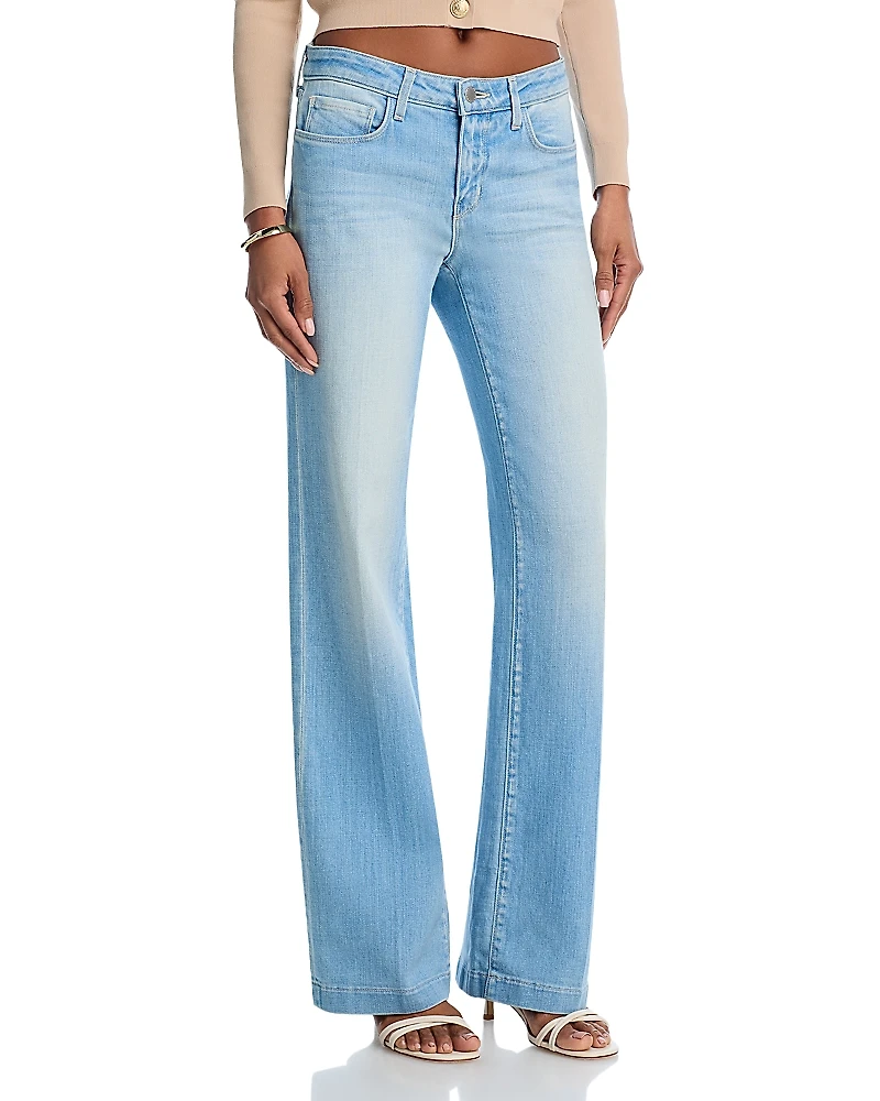 L'Agence Joanne Mid Rise Wide Leg Jeans