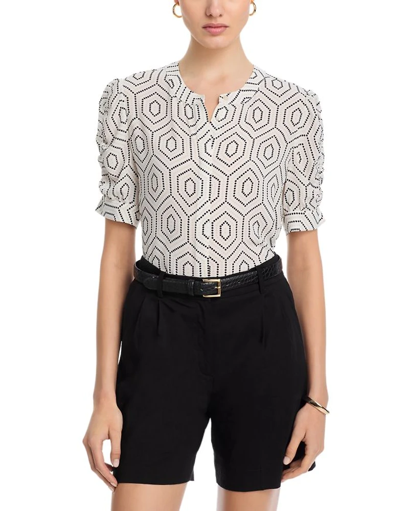 Ruched Sleeve Blouse