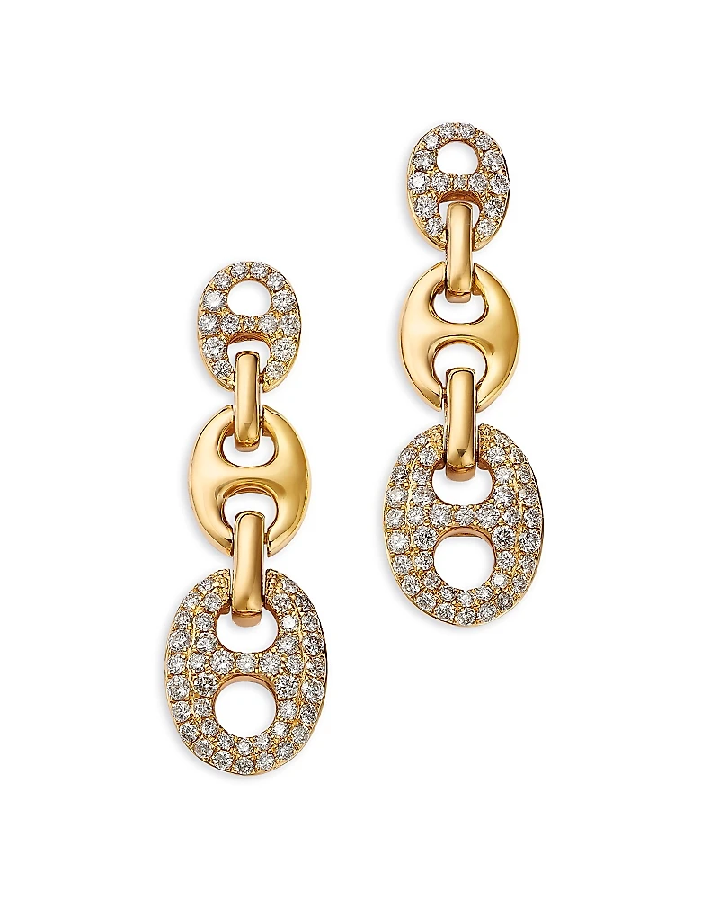 Bloomingdale's Fine Collection Diamond Pave Mariner Link Drop Earrings