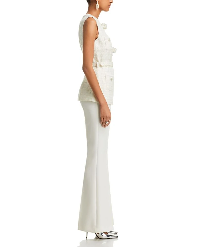 Bouclé Embellished Bow Jumpsuit