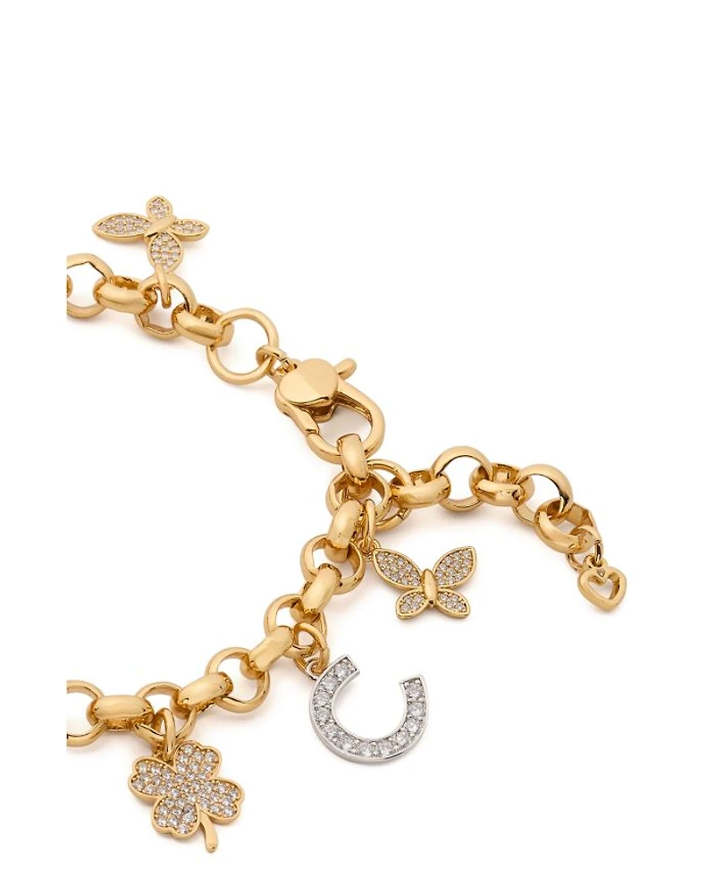 Pavé Lucky Charm Statement Bracelet in Two Tone