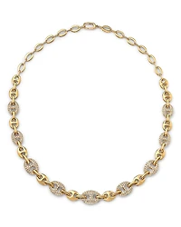 Bloomingdale's Fine Collection Diamond Pave Mariner Link Necklace