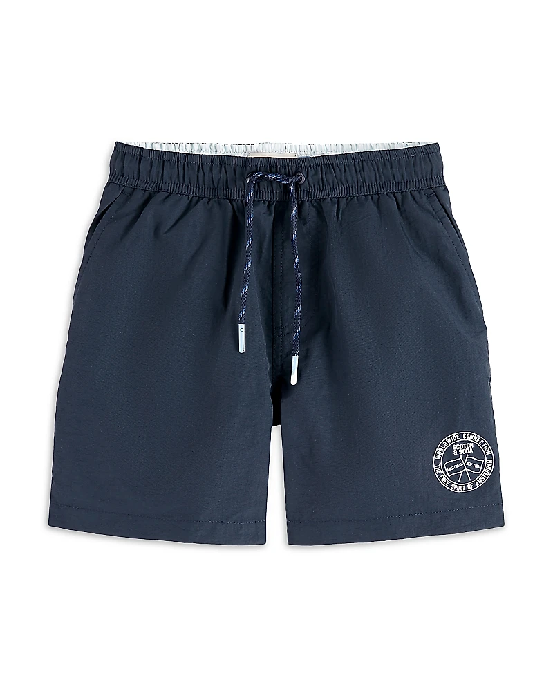 Scotch & Soda Boys' Mid Length Logo Swim Shorts - Little Kid, Big Kid