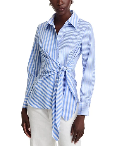 Striped Tie Side Shirt