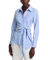 Striped Tie Side Shirt