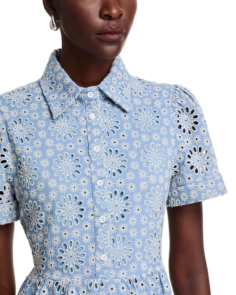 Eyelet Short Sleeve Dress