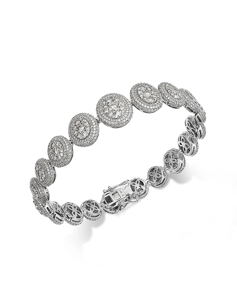 Bloomingdale's Fine Collection Diamond Graduated Pave Cluster Bracelet