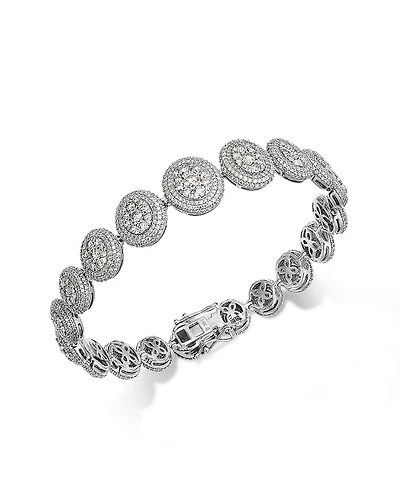 Bloomingdale's Fine Collection Diamond Graduated Pave Cluster Bracelet