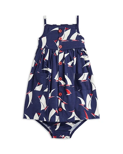 Girls' Sailboat Print Cotton Dress & Bloomer - Baby