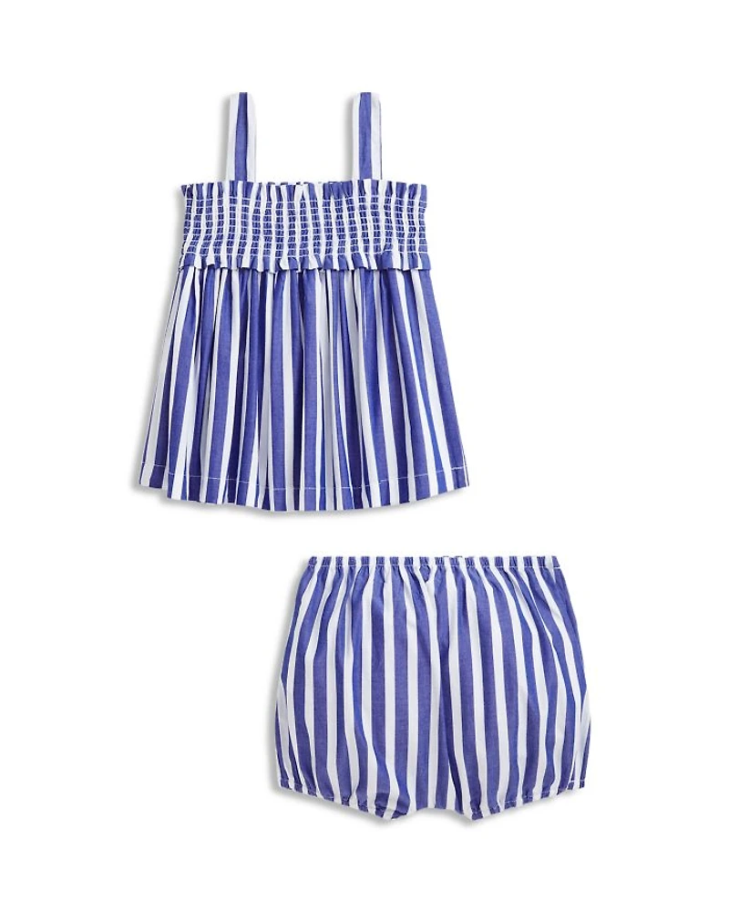 Girls' Striped Cotton Poplin Top & Bloomer Set - Baby