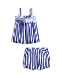 Girls' Striped Cotton Poplin Top & Bloomer Set - Baby