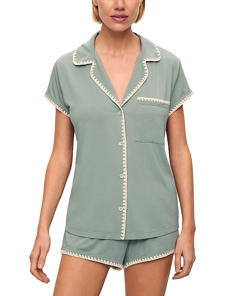 Eberjey Frida Whipstitch Short Pajama Set