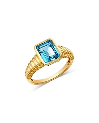 Bloomingdale's Fine Collection Bezel Swiss Blue Topaz Textured Ring
