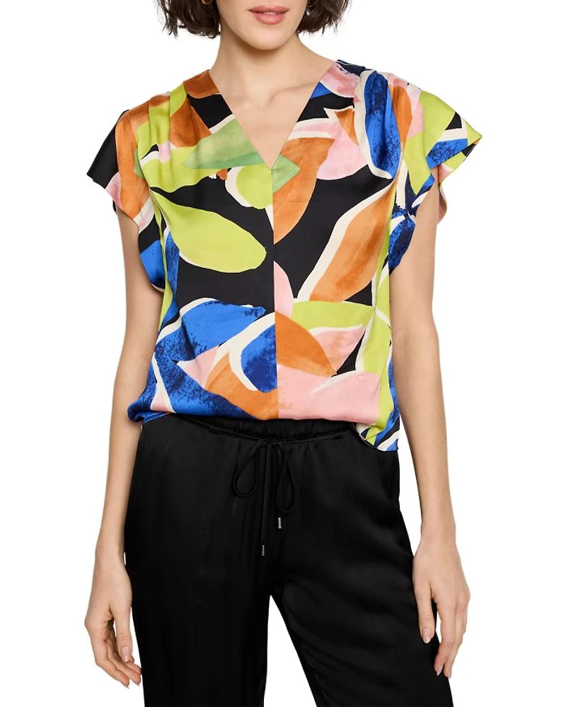 Mega Blooms Flutter Sleeve Top