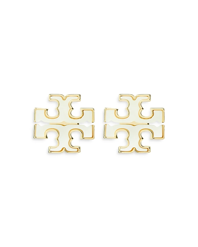 Tory Burch Kira Mother Of Pearl Double T Stud Earrings