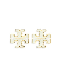 Tory Burch Kira Mother Of Pearl Double T Stud Earrings