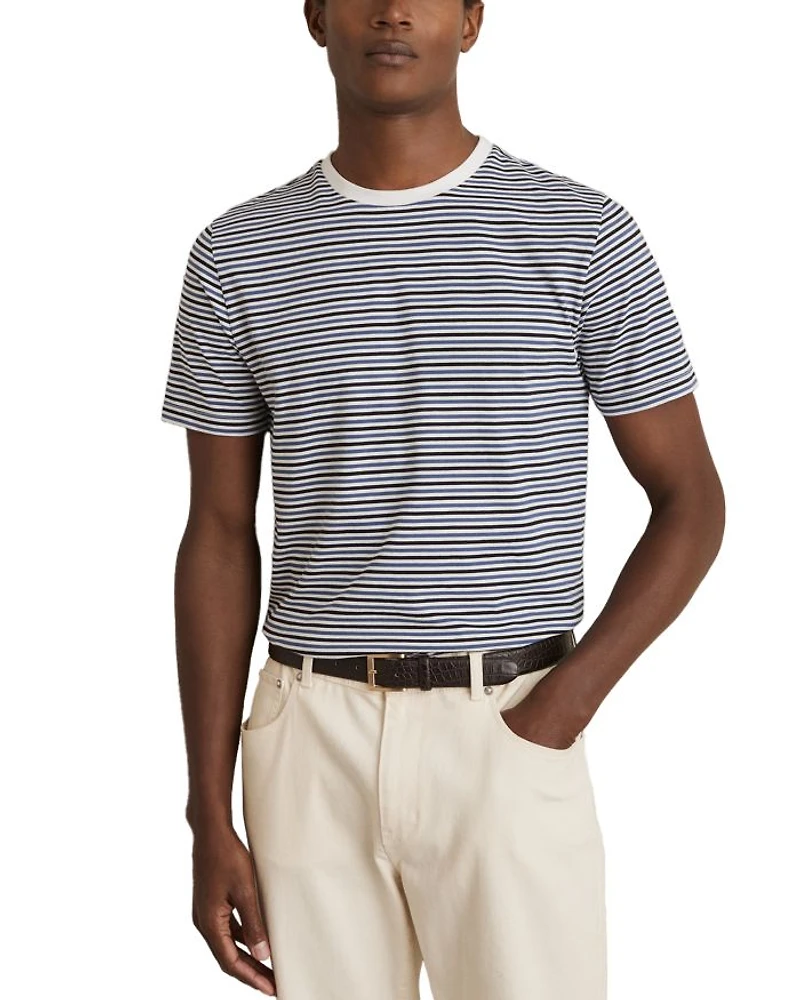 Regular Fit Mercerised Striped Tee