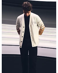 x McLaren Boom Racing Regular Fit Wool Varsity Cardigan Sweater