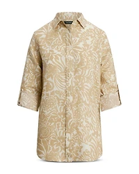 Relaxed Fit Floral Linen Shirt