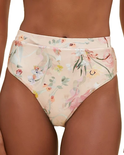 Lily Floral Print High Rise Bikini Bottom