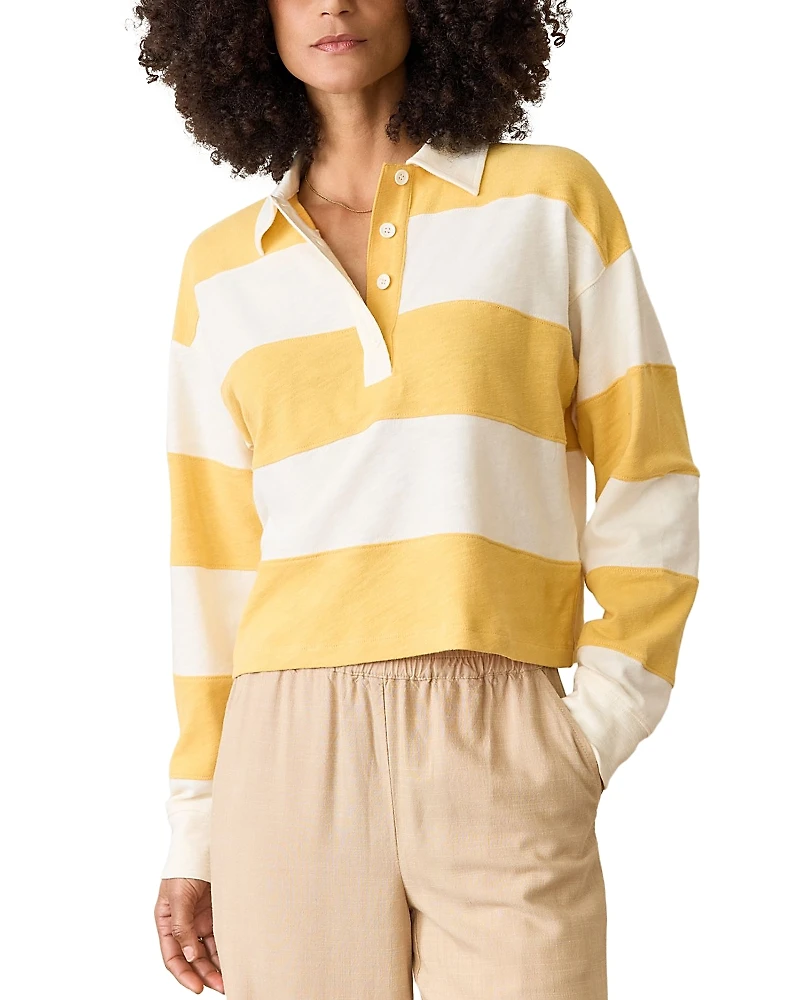 Marine Layer Cropped Rugby Polo Top