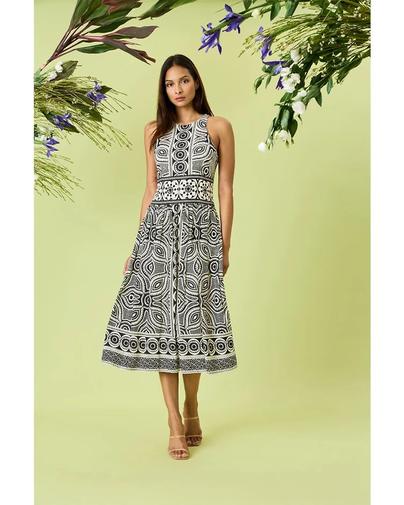 Border Print Dress