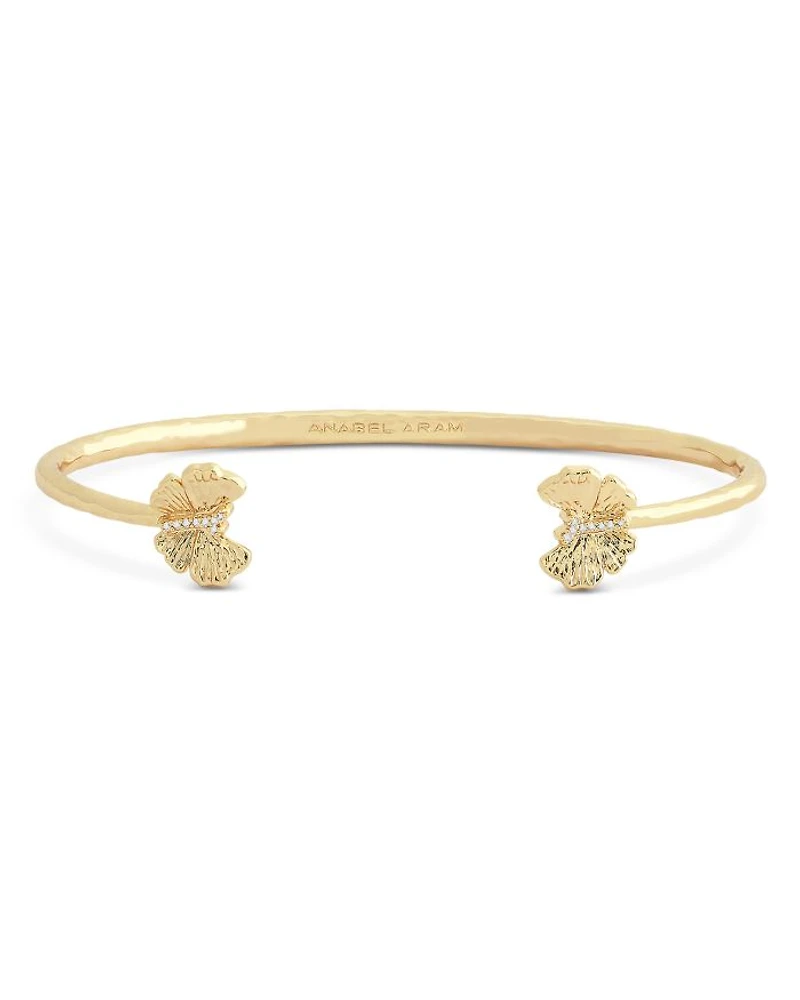 Pavé Butterfly Cuff Bracelet in 18K Gold Plated