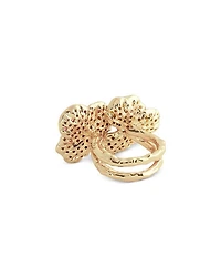Pavé Double Orchid Ring 18K Gold Plated