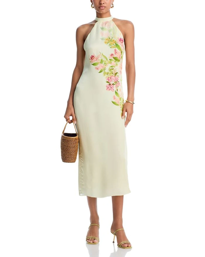 Floral Halter Midi Dress - Exclusive