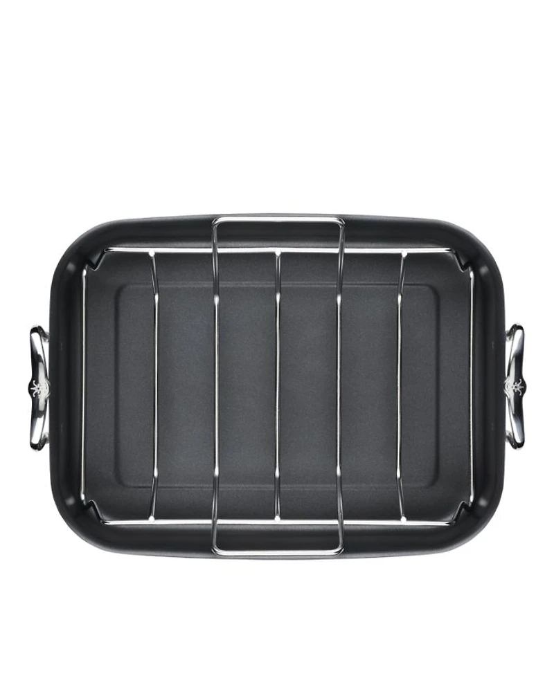 Provisions 14.5-Inch Clad Stainless Steel Nonstick Roaster with Rack, Small