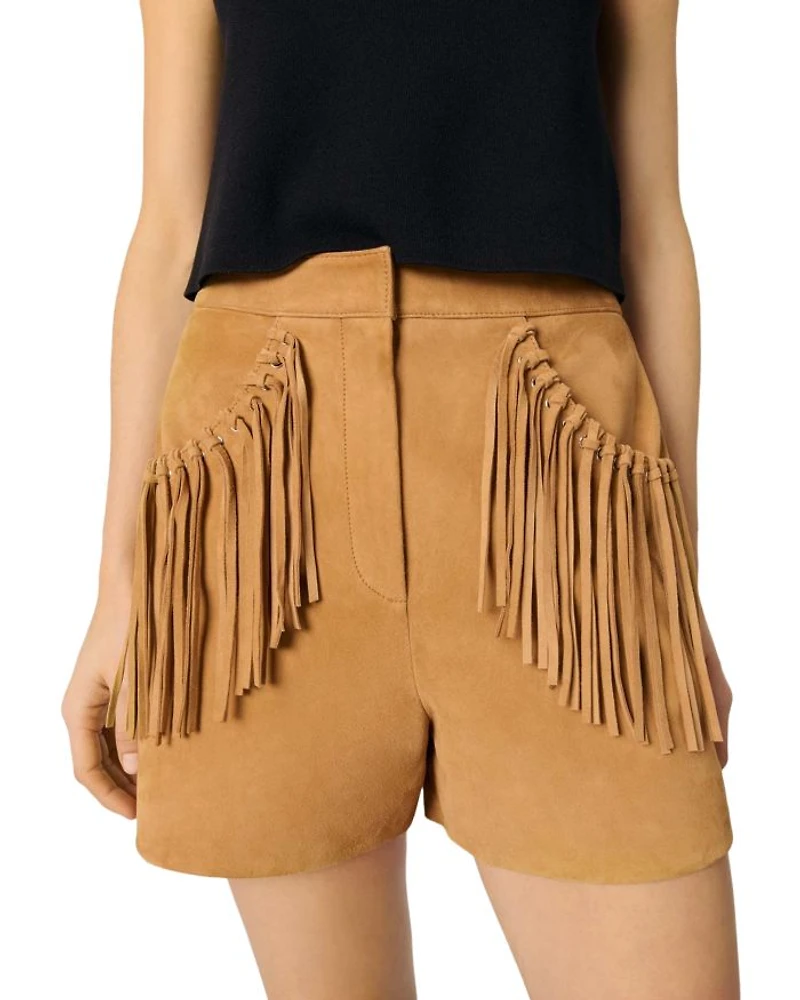 Fringed Nubuck Shorts