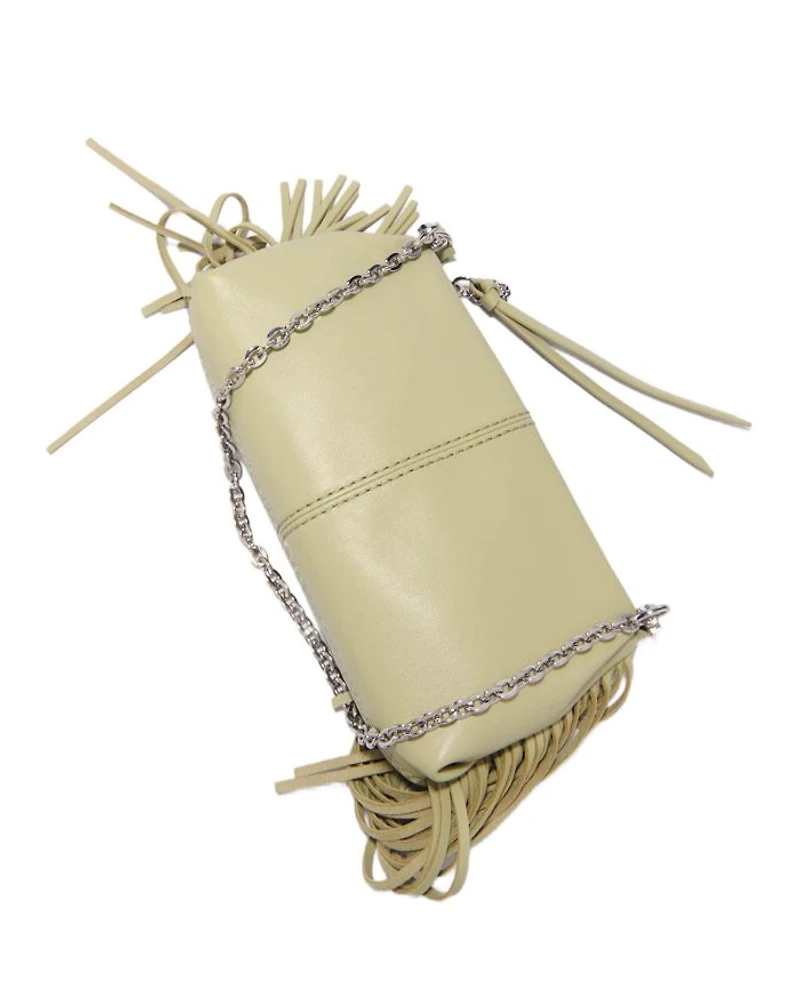 Miss M Fringed Leather Clutch
