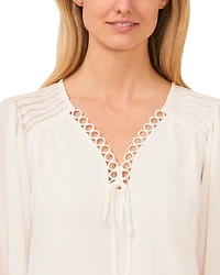 Pintuck Blouson Sleeve Blouse