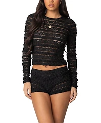 Edikted Maisley Sheer Lace Top