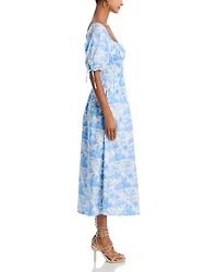Palm Toile Midi Dress - Exclusive