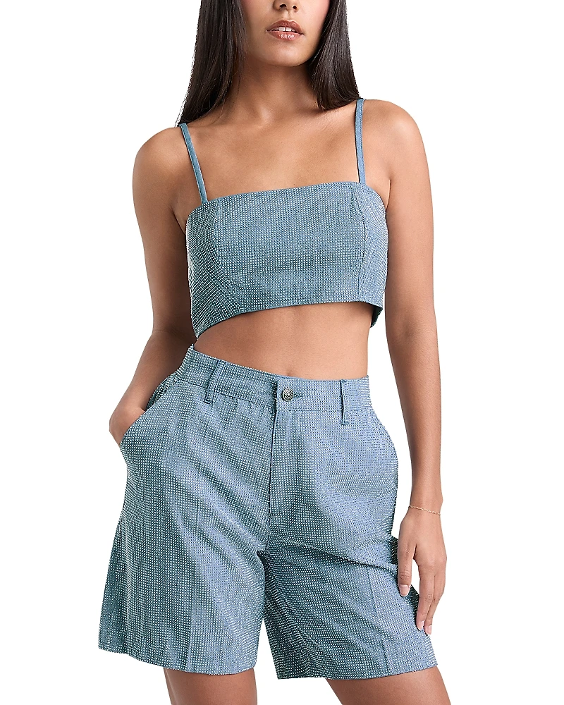 Cinq a Sept Nik Chambray Crop Top