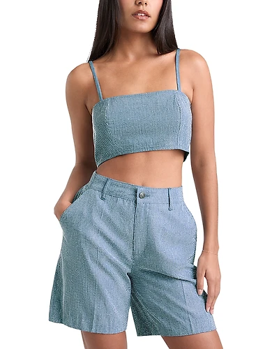 Cinq a Sept Nik Chambray Crop Top
