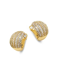 Bloomingdale's Fine Collection Diamond Round & Baguette Dome Earrings