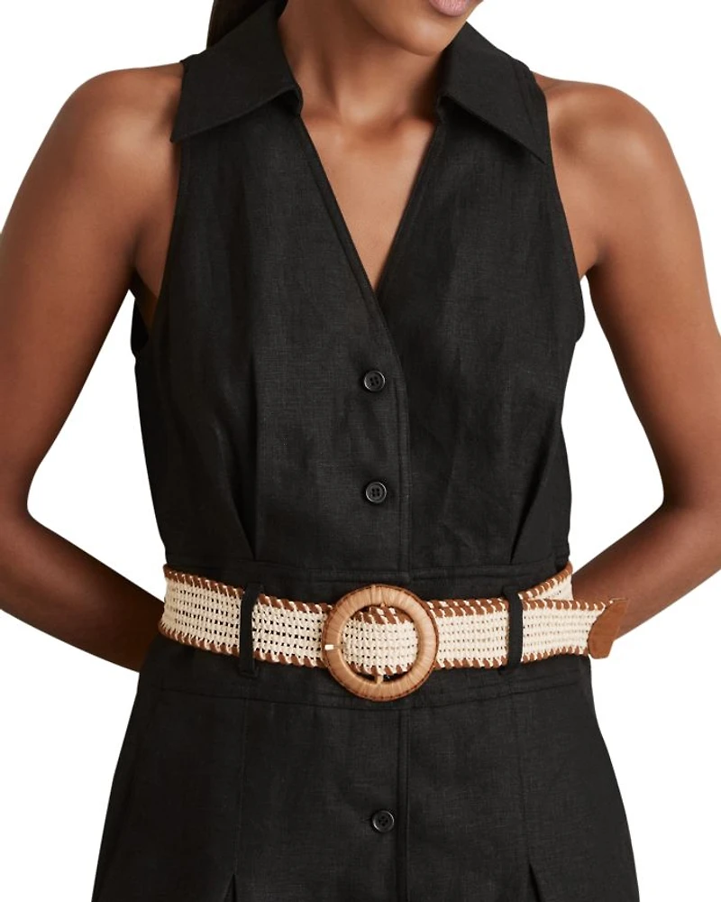 Annie Belted Linen Dress