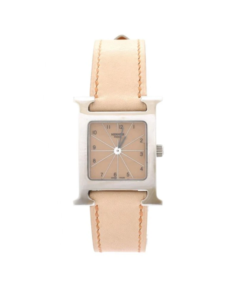 Heure H Quartz Watch in Stainless Steel and Leather 21mm