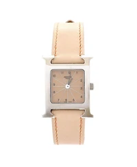 Heure H Quartz Watch in Stainless Steel and Leather 21mm